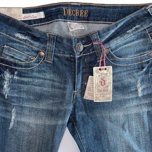 Decree Jeans 5 Low Rise Boot Cut Stretch Distress